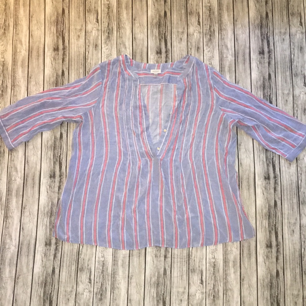 Avenue 3/4 length sleeve top with buttons
